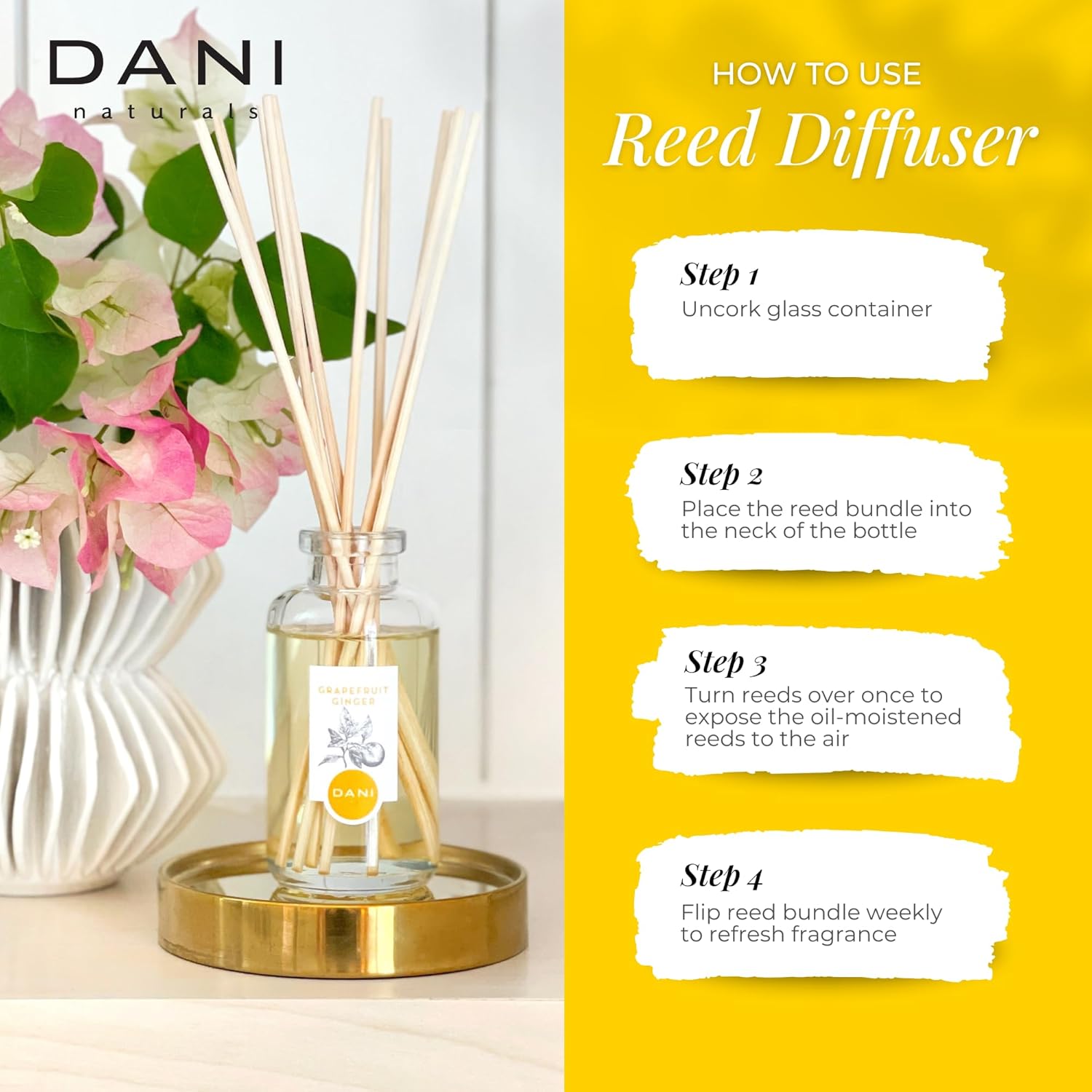 DANI Naturals Reed Diffuser Set Vanilla Sandalwood