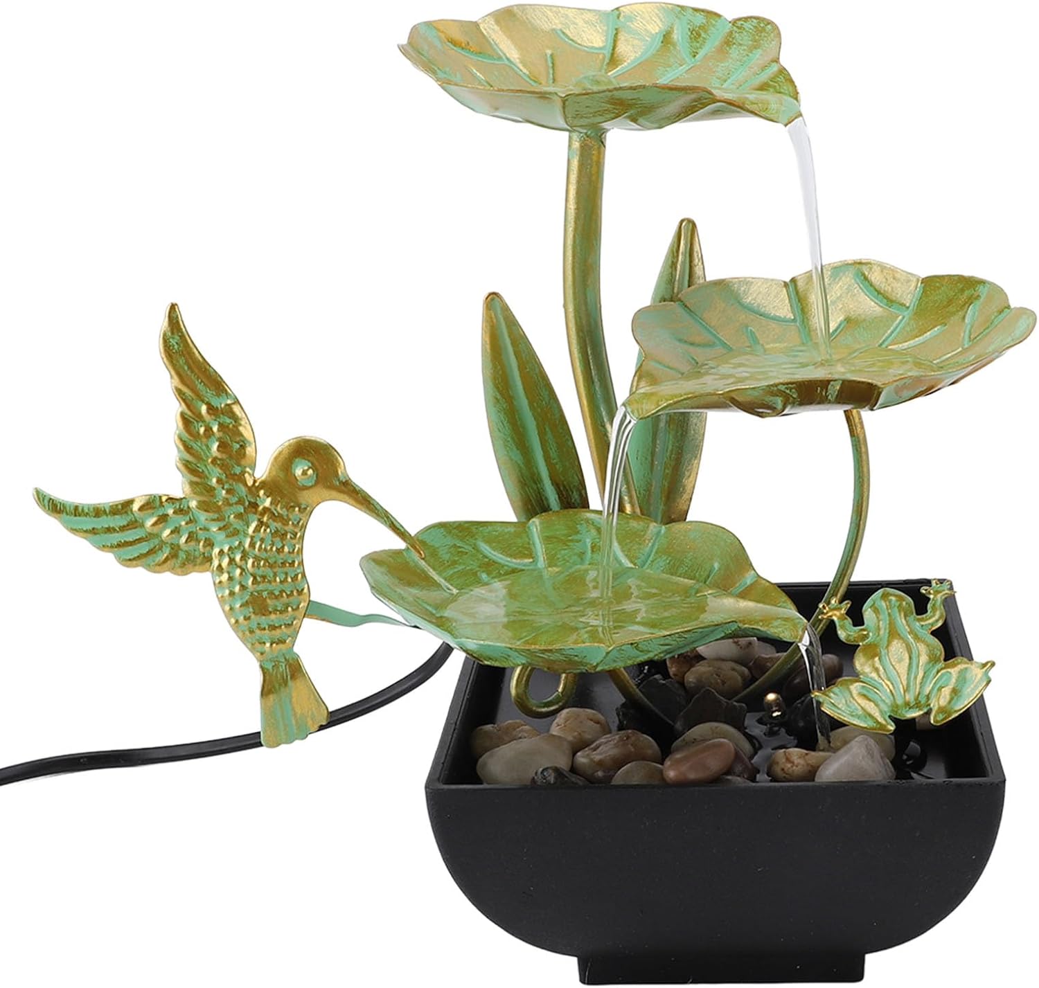 Zen Water Fountain Desk Fountain with USB Decor and LED Lighting