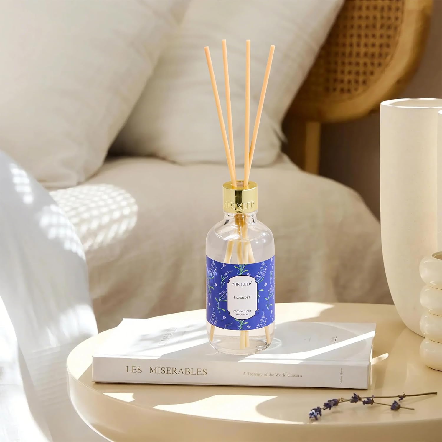 Airkeep Lavender Reed Diffuser Set with 8 Sticks 676 Oz