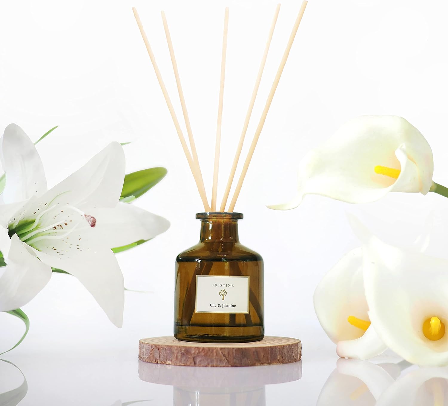 Pristine Lily Jasmine Reed Diffuser Set for Home and Bathroom