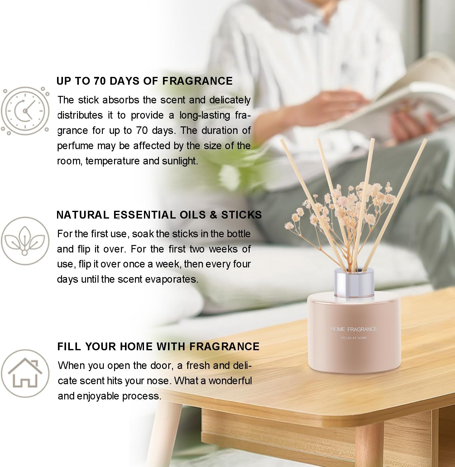 Lodeur Vill Reed Diffuser Set 406 Oz Clean Linen Scent