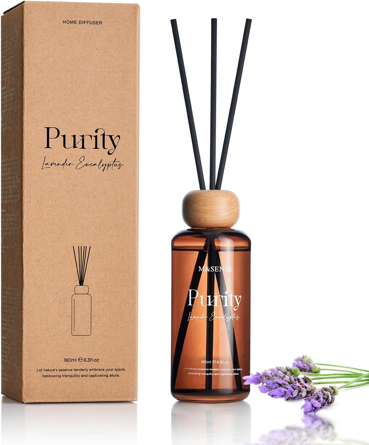 MSENSE Lavender Eucalyptus Reed Diffuser Set 63 Fl Oz
