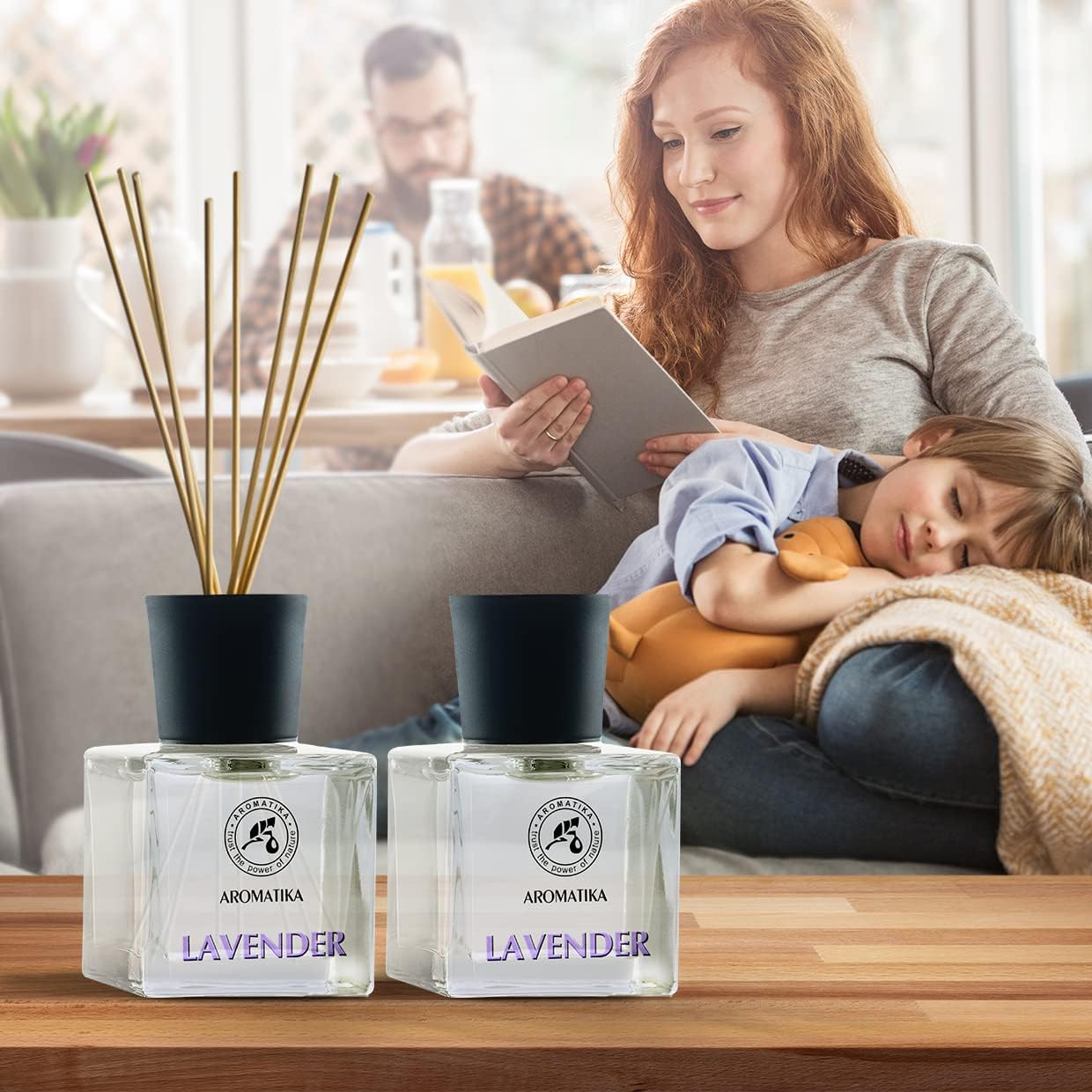 Lavender Reed Diffuser Set 34 Fl Oz 100ml - 2 x 50ml