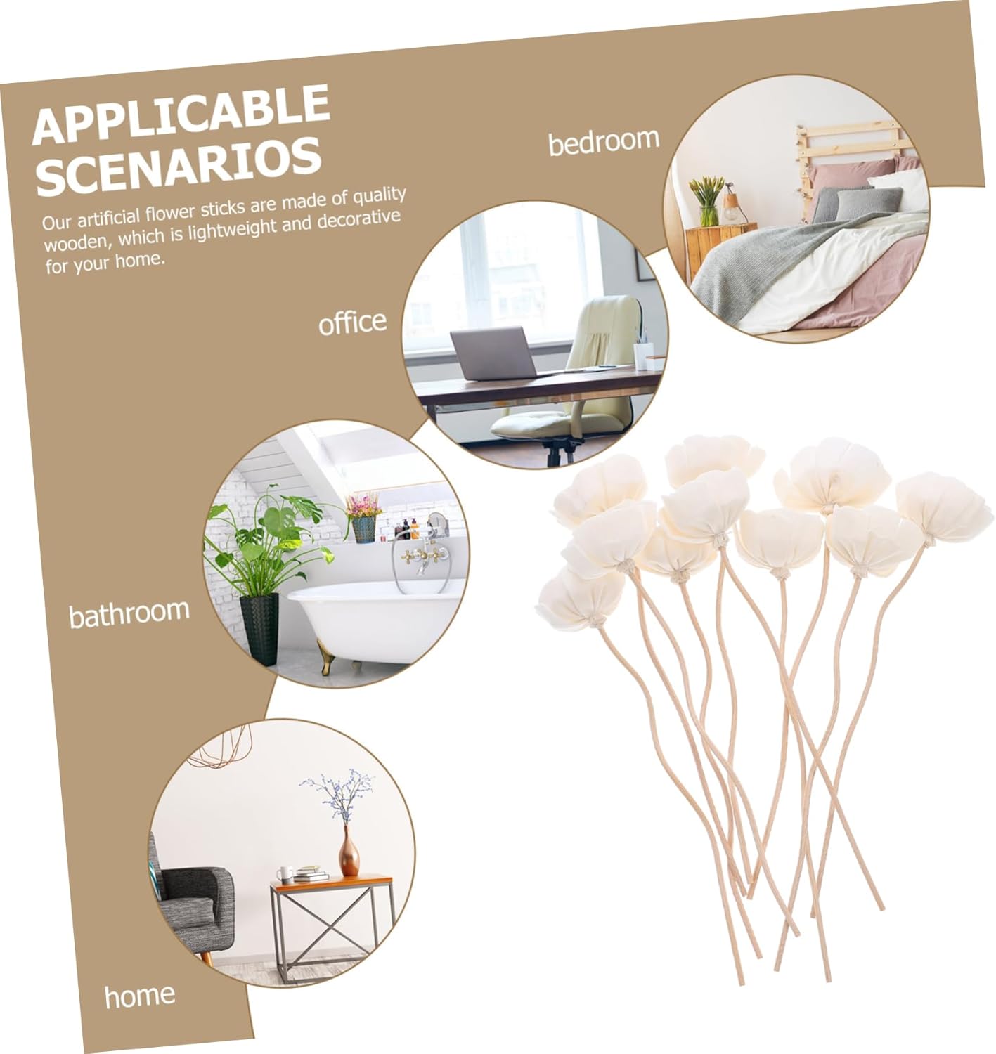 Angoily 10PCS Rattan Diffuser Sticks for Aroma Diffusers