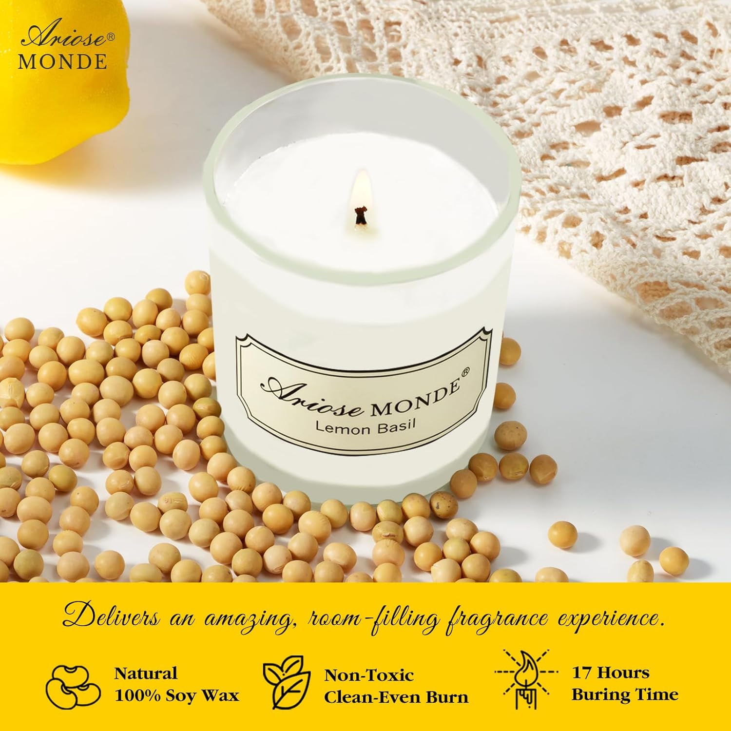 Lemon Basil Reed Diffuser Soy Candle Set