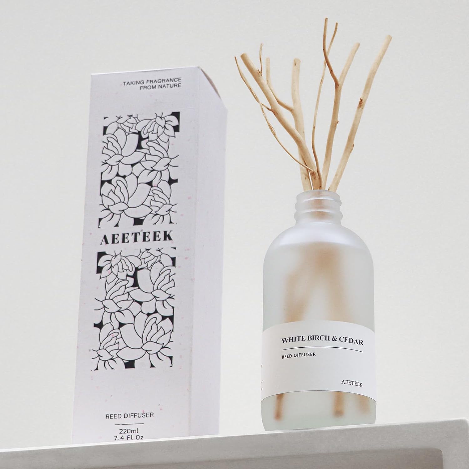 White Birch Cedar Reed Diffuser Set 74 Oz Large Bottle