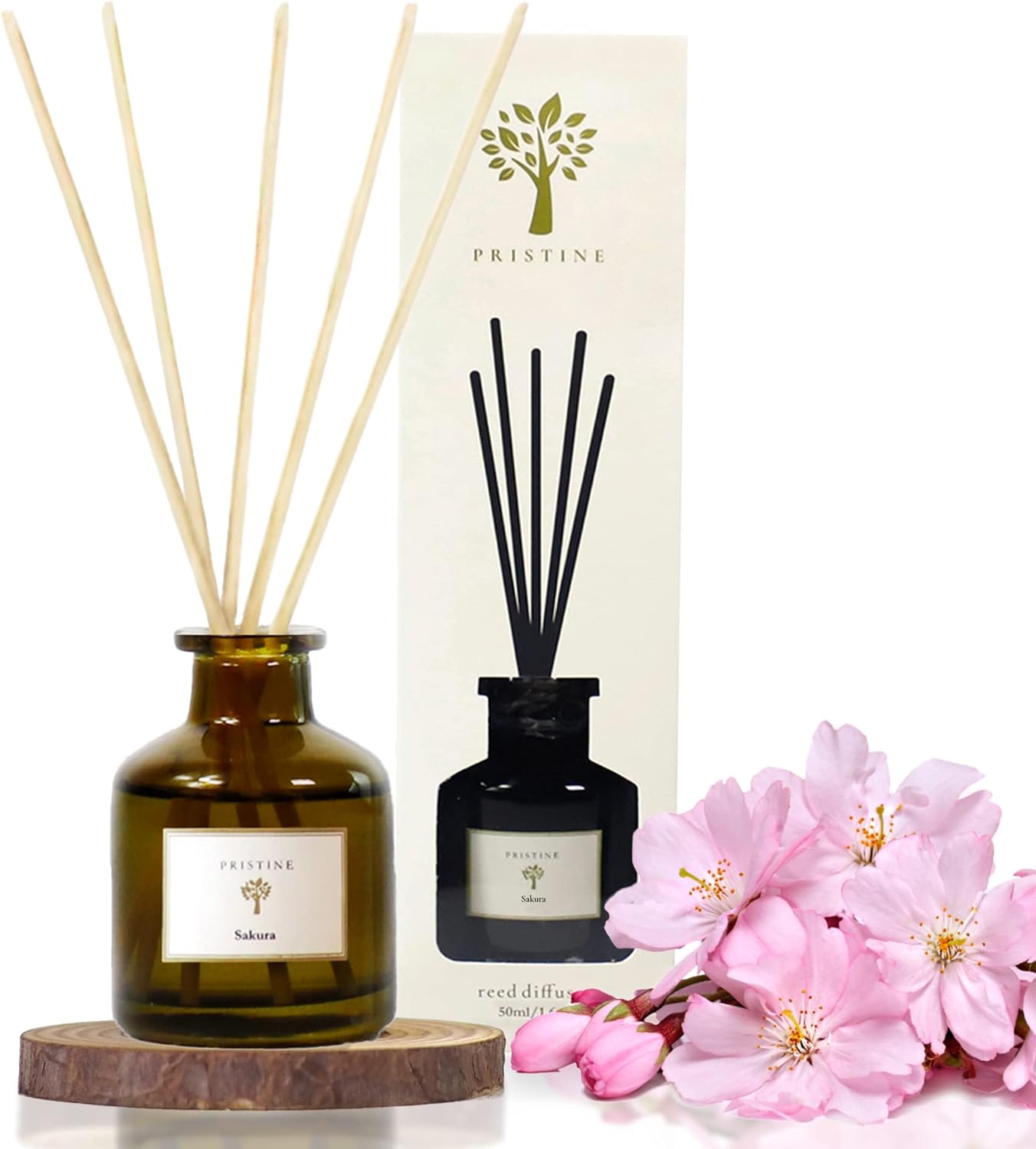 Pristine Sakura Reed Diffuser Set Cherry Blossom Aroma