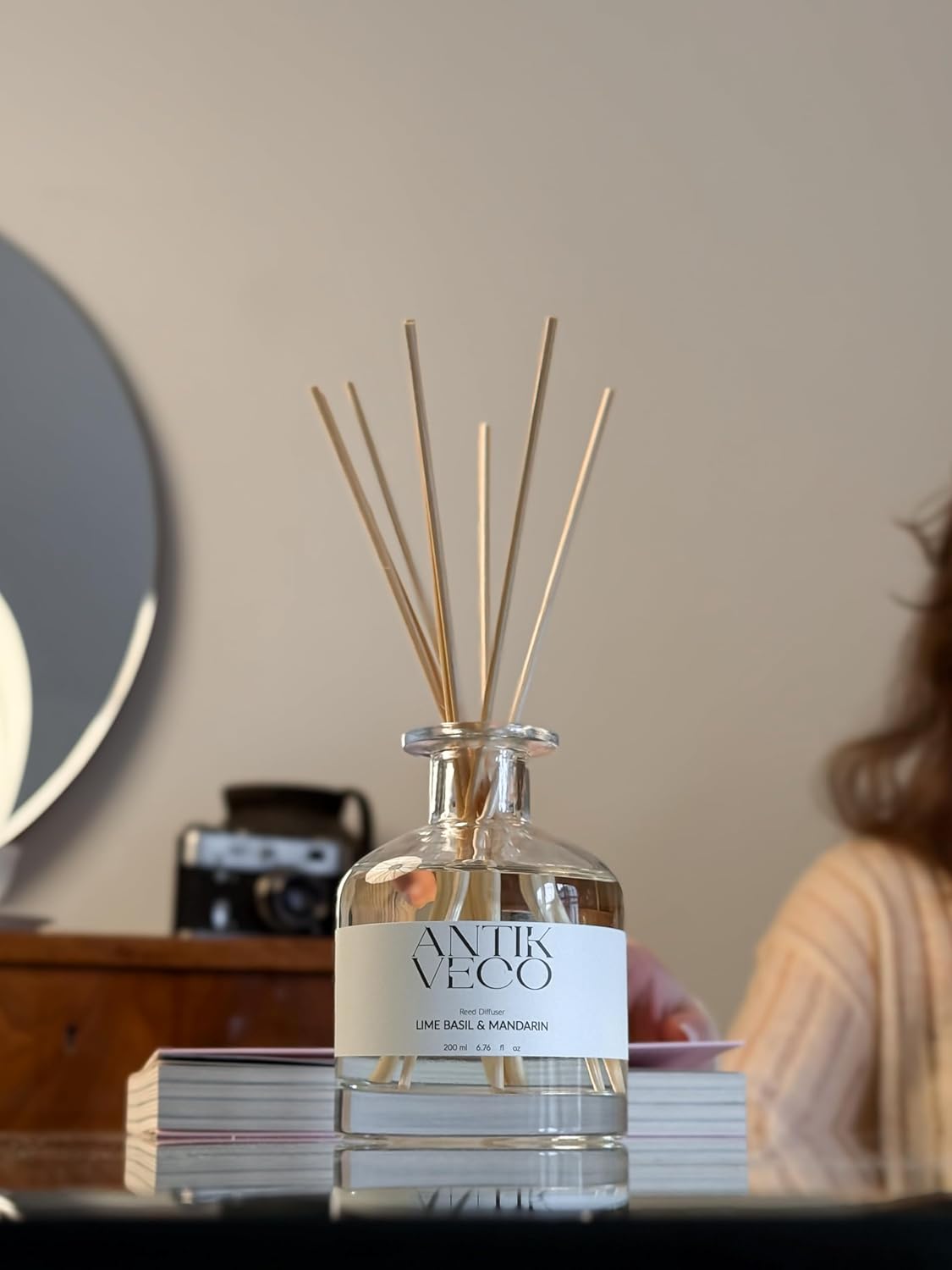 Lime Basil Mandarin Reed Diffuser Set - 67 Fl Oz - 8 Rattan Sticks