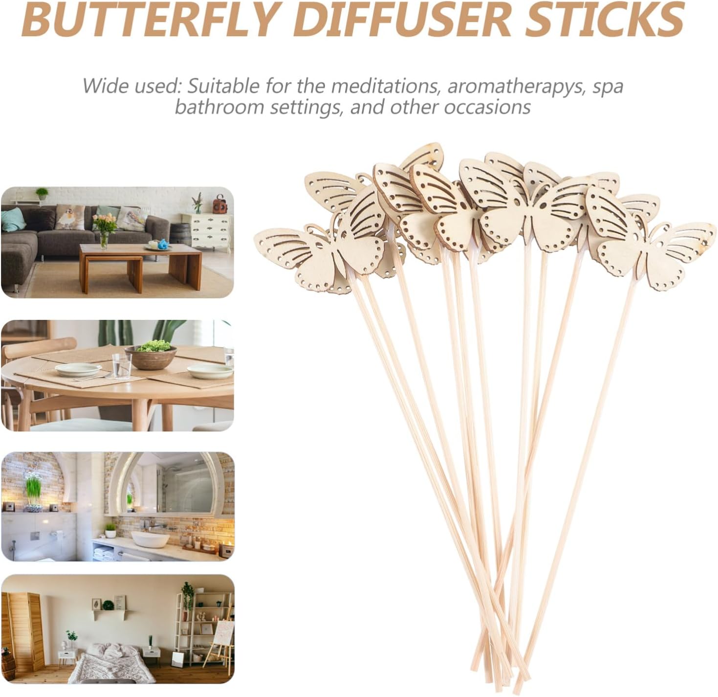 Uonlytech 10pcs Butterfly Reed Diffuser Sticks