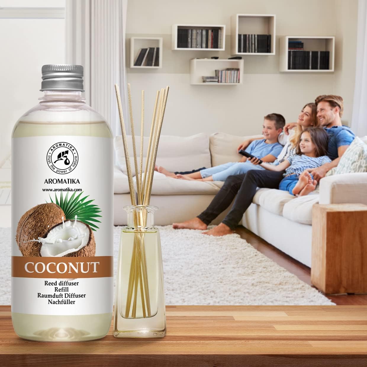 Coconut Reed Diffuser Refill 17 Fl Oz - Natural Home Fragrance
