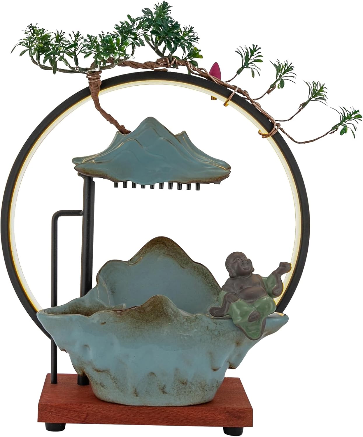 Tabletop Buddha Water Fountain with LED Light