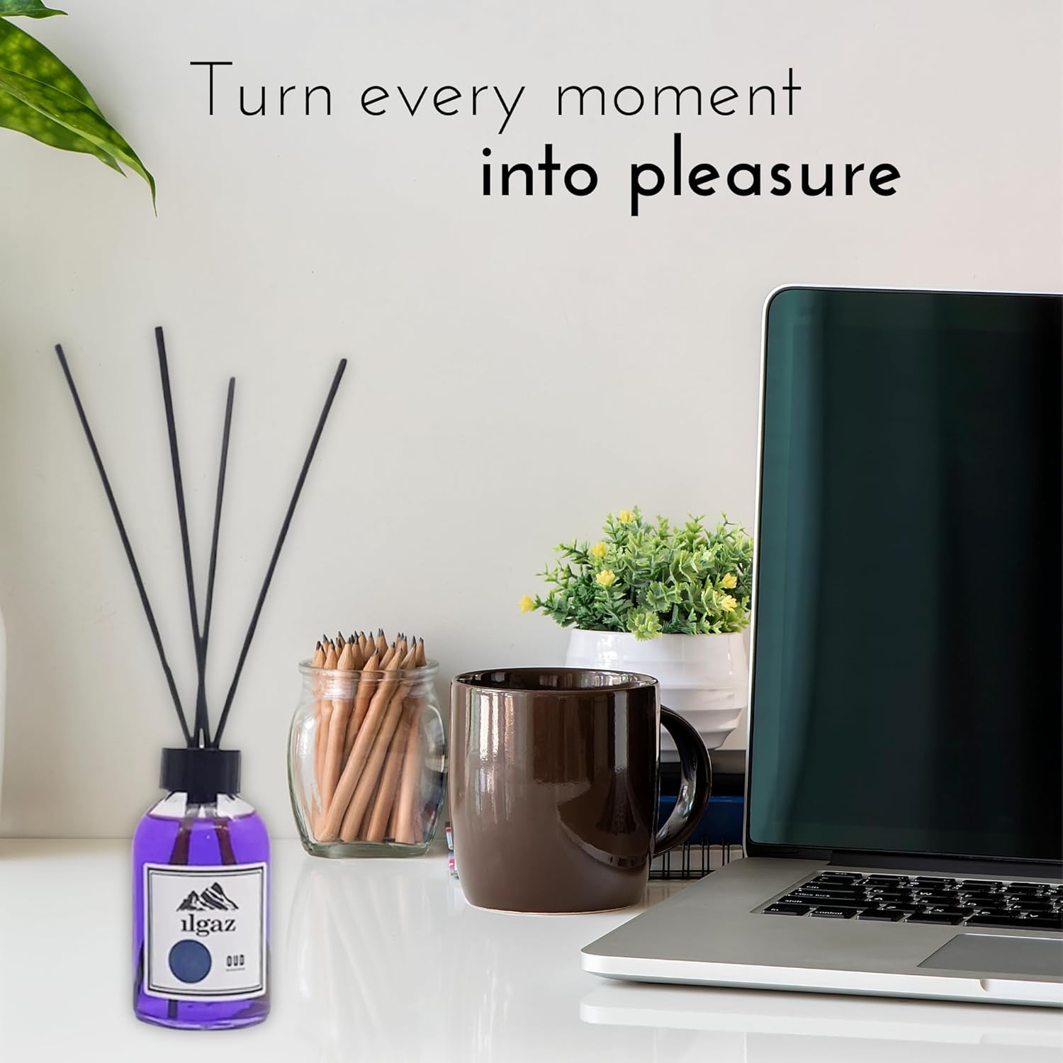 Bamboo Reed Diffuser Set with Oud Fragrance