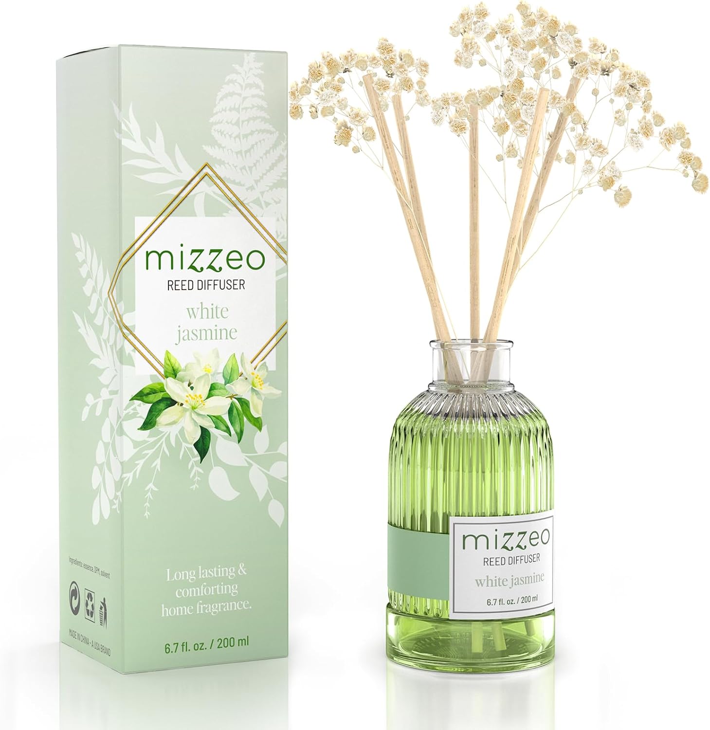 MIZZEO Reed Diffuser Set White Jasmine