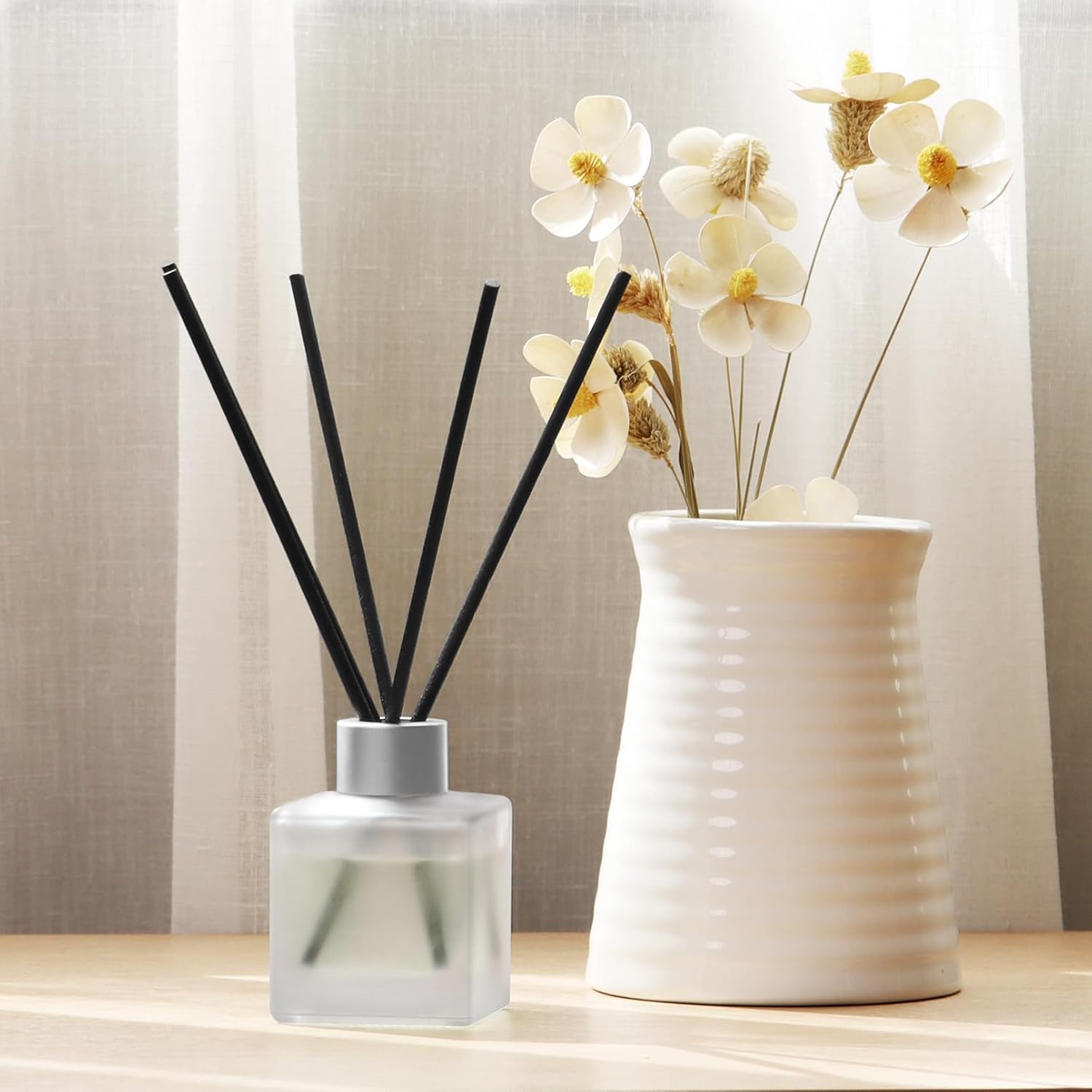 Gardenia Scented Reed Diffuser Set with 2 Pack 34 Oz Aroma Oil