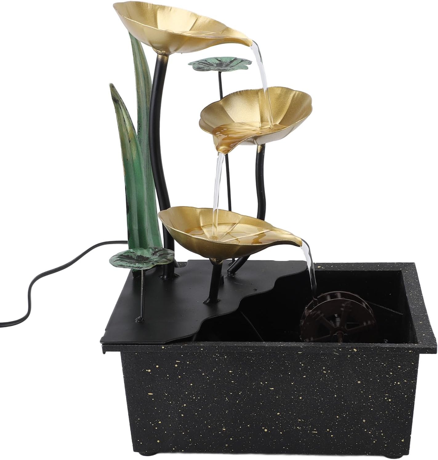 Quiet Circulating Iron Tabletop Fountain with LED Light