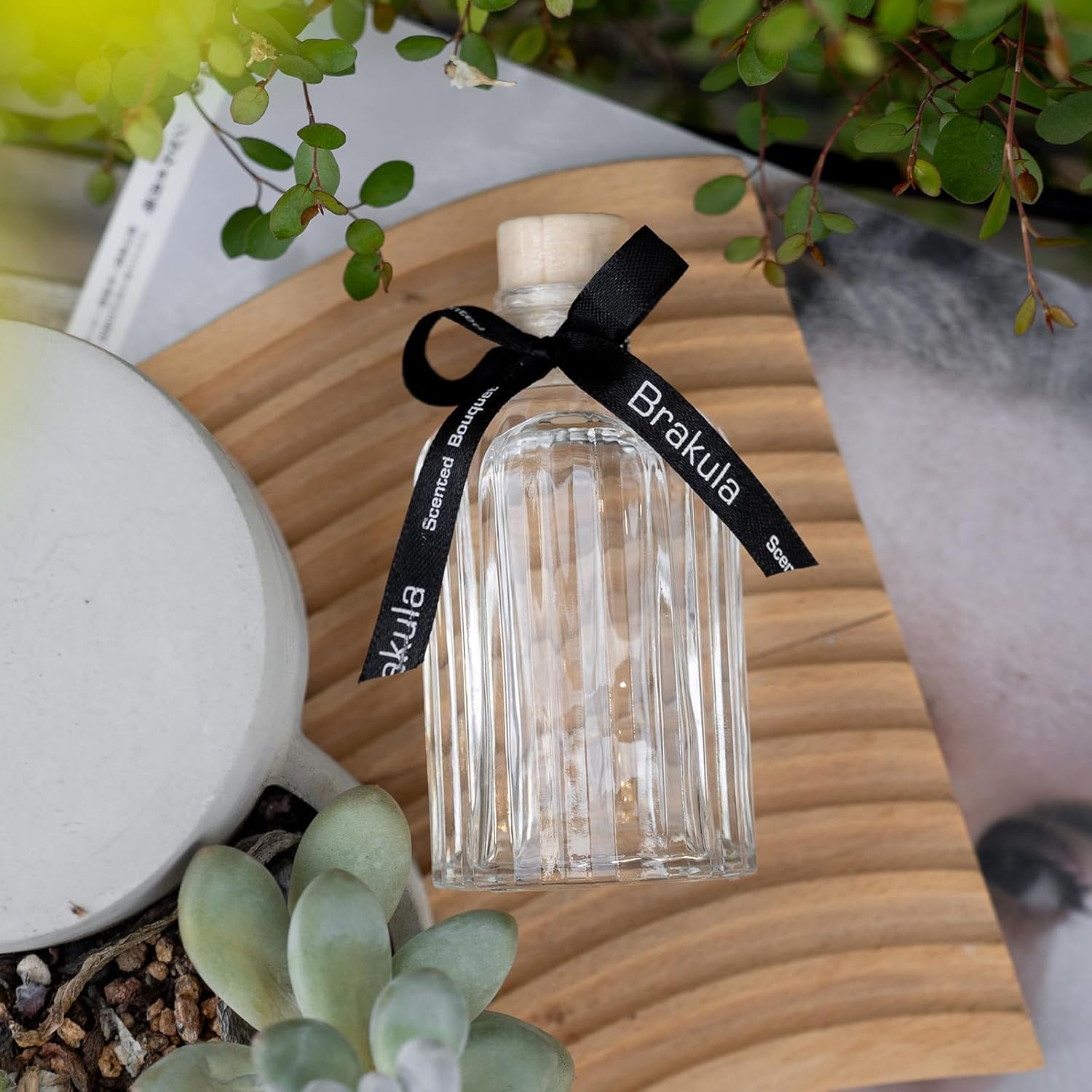 Brakula 2 Pack White Jasmine Mint Reed Diffuser Set