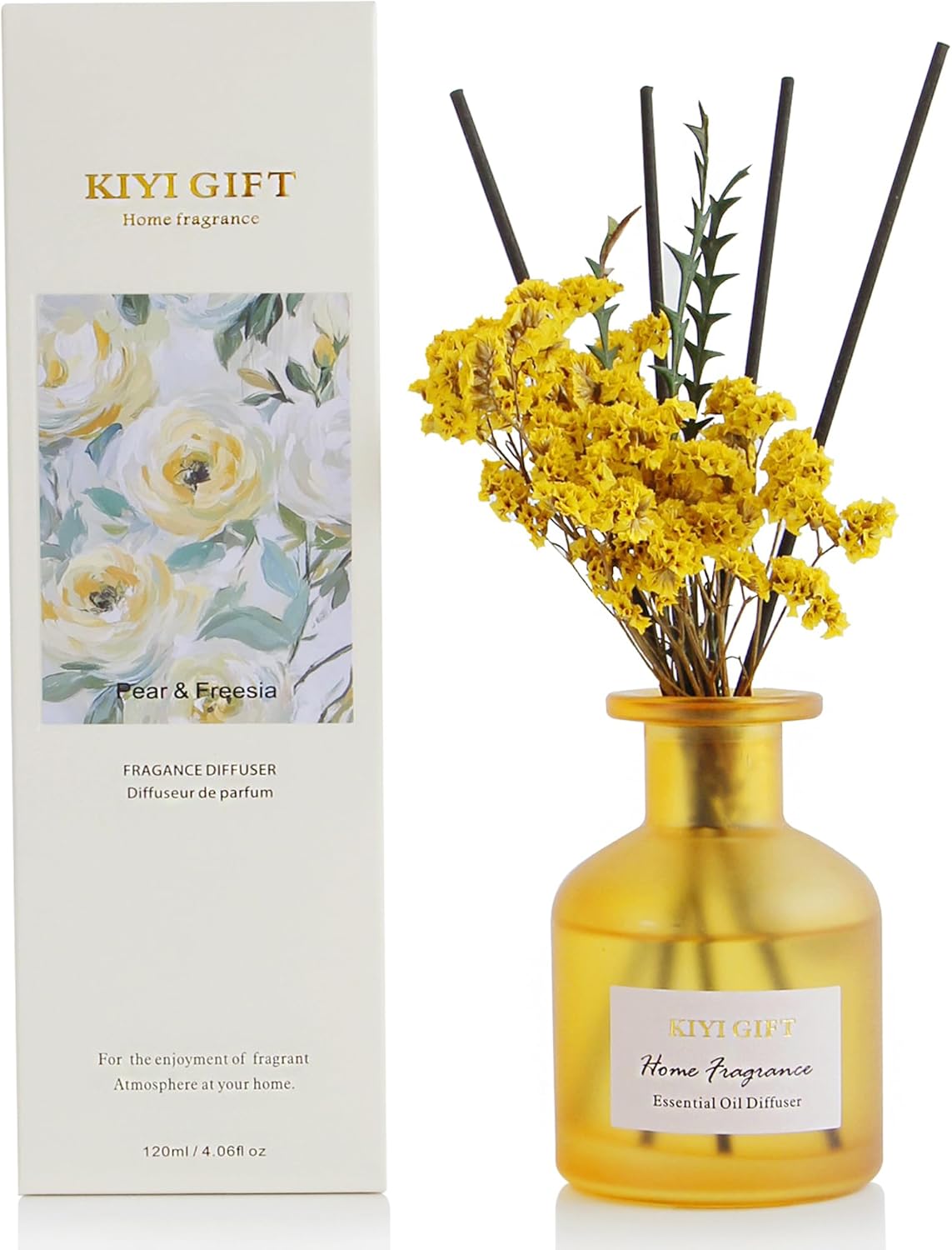 Frosted Glass Reed Diffuser Set - Pear Freesia 406oz