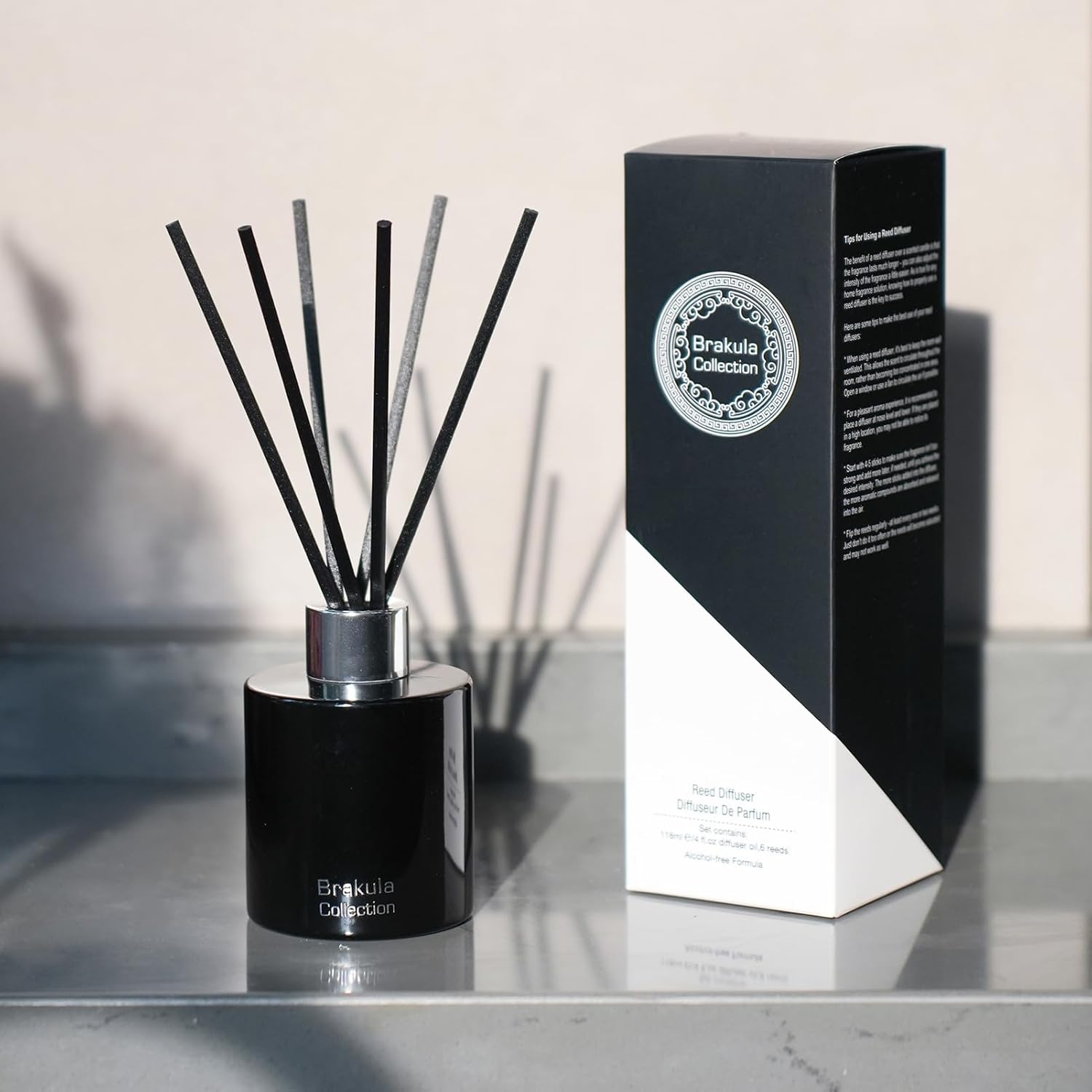 Brakula Reed Diffuser Set - Fresh Apricot Flower Scent 4oz