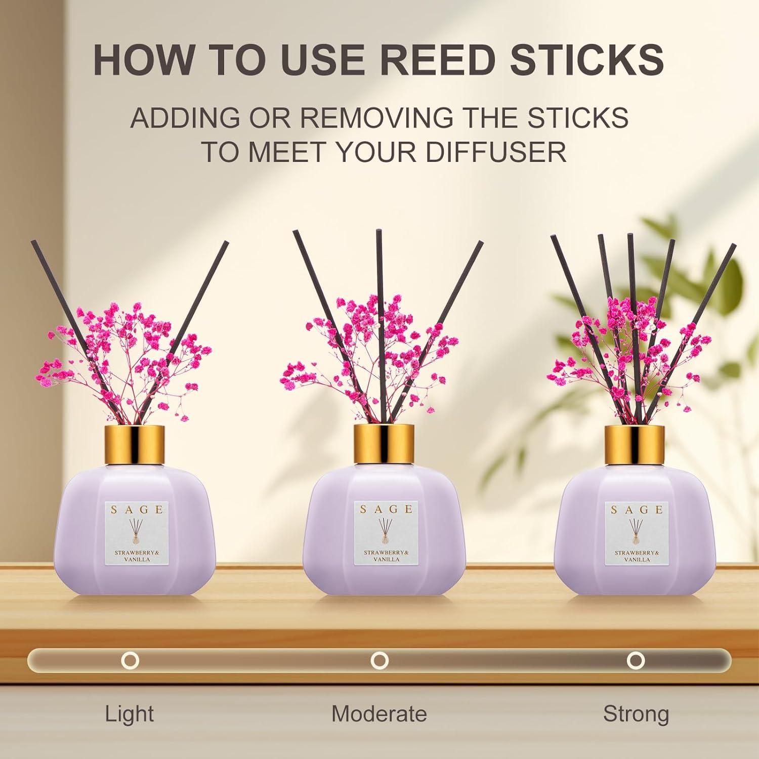 Sage Hotel Reed Diffuser - Vanilla Strawberry Scent