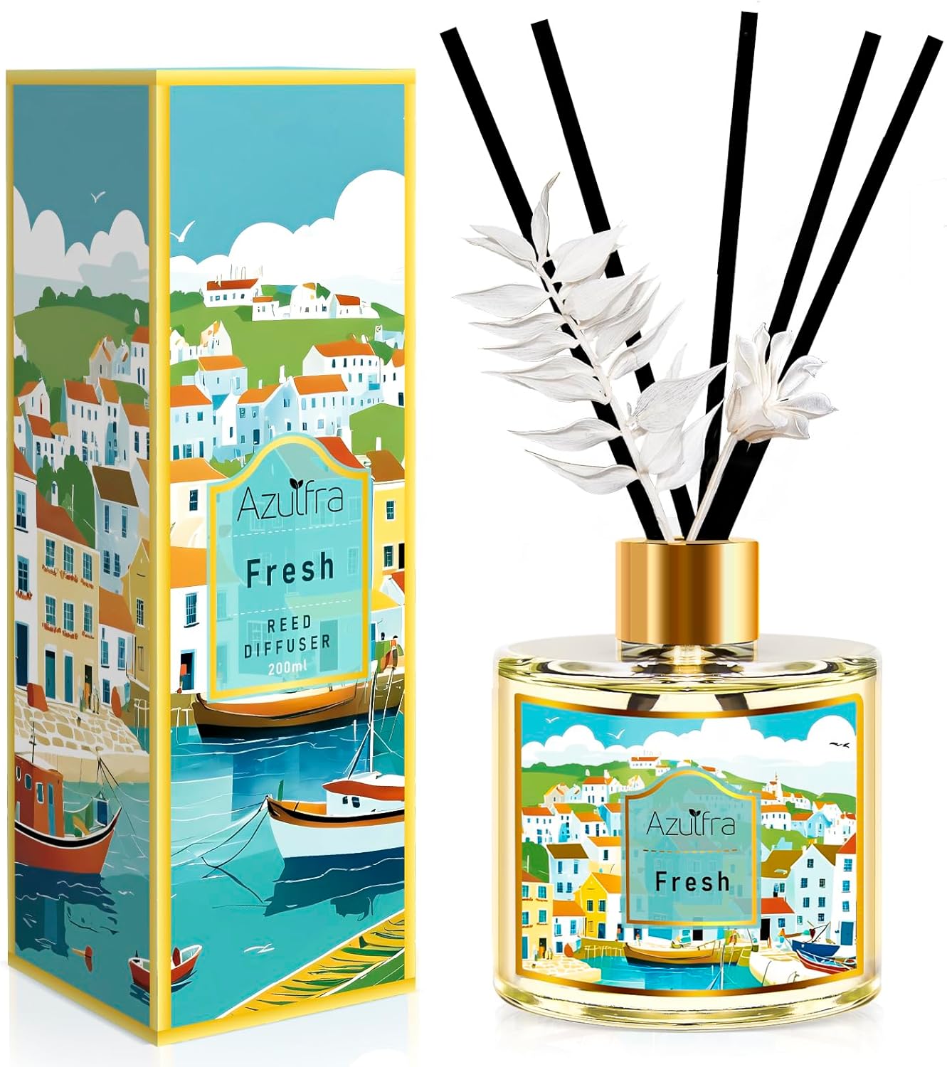 Azulfra Reed Diffuser Set 67oz Fresh Scent for Home