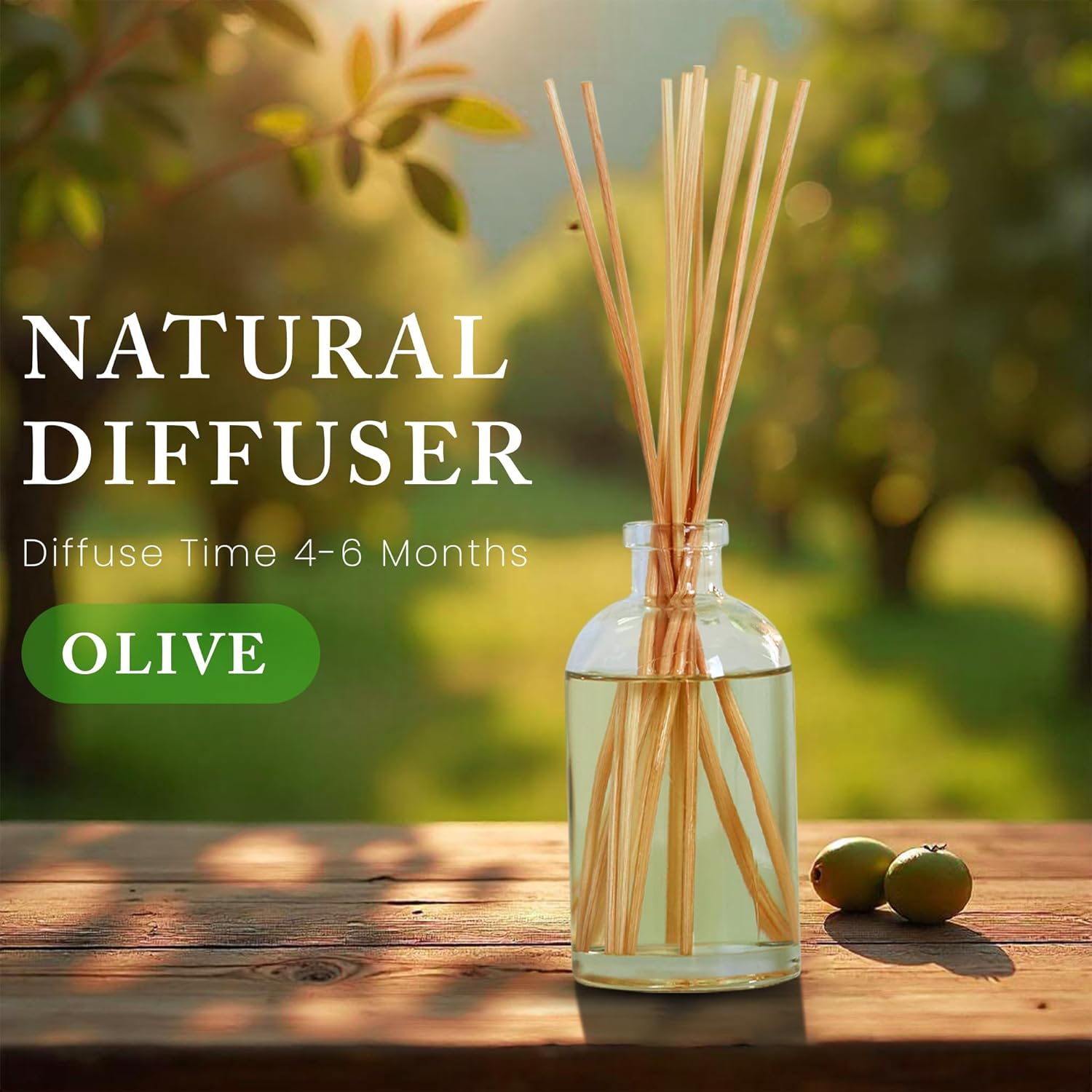 Hillhouse Naturals Olive Scent Reed Diffuser Set