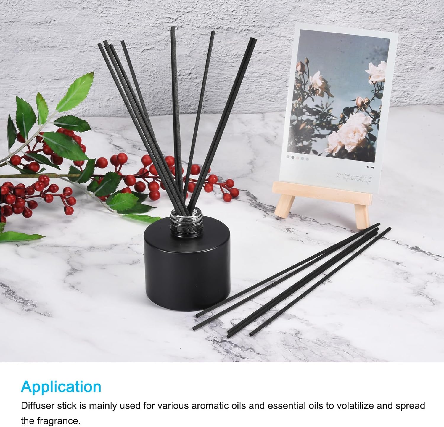 MECCANIXITY Fiber Reed Diffuser Sticks 180x3mm Black Pack of 100