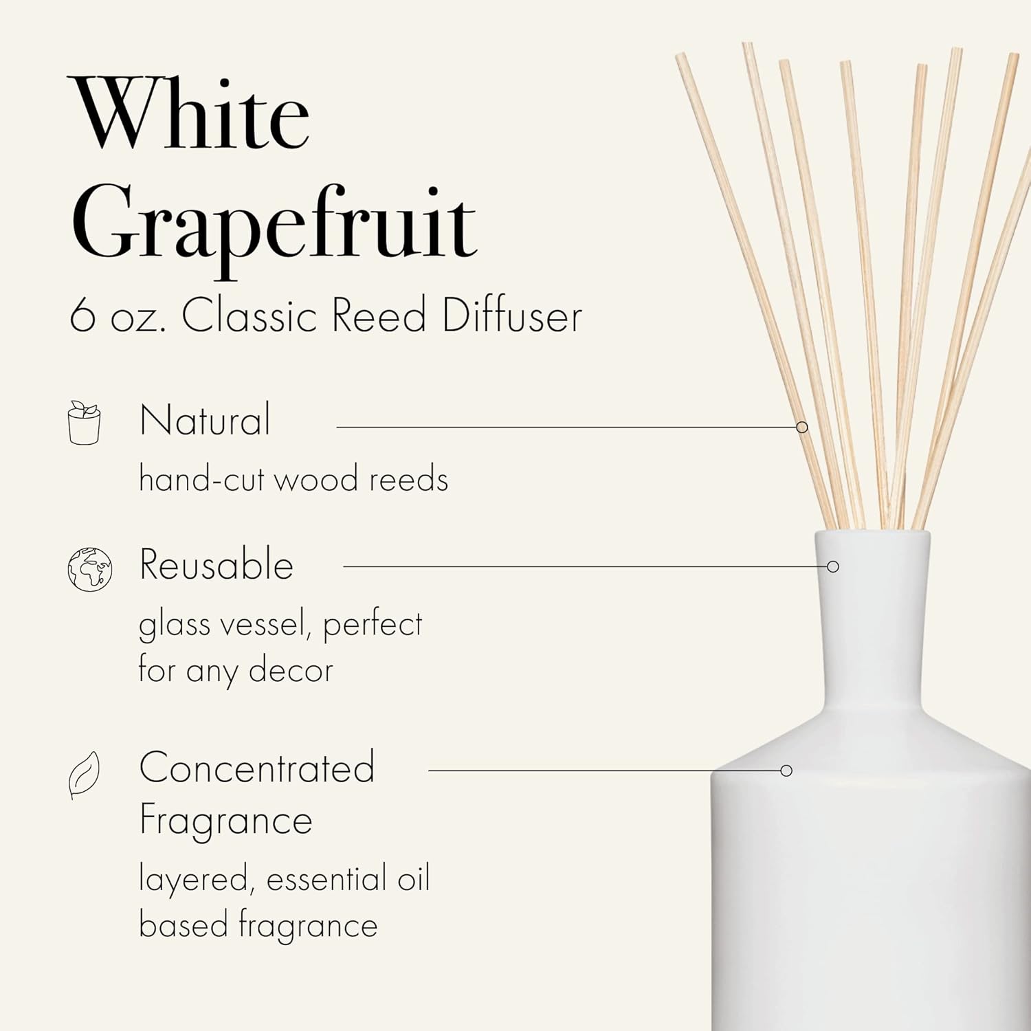 LAFCO New York Classic Reed Diffuser White Grapefruit 6 oz