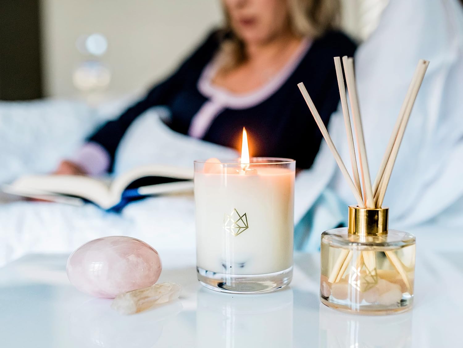 Crystal Infused Reed Diffuser 4 Oz - Sleep Rose Lavender Vanilla
