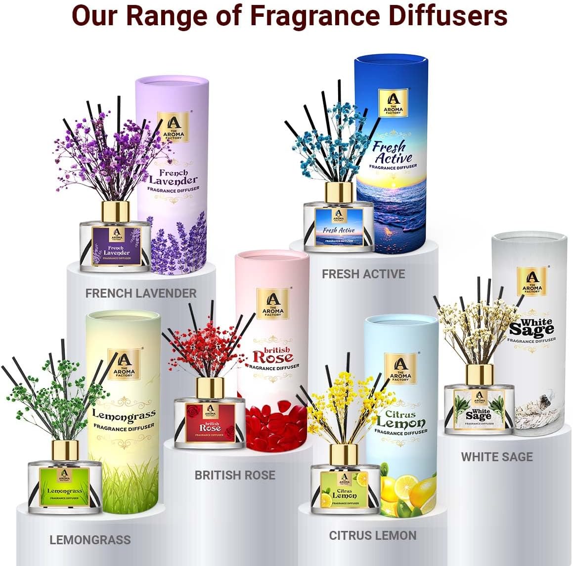 French Lavender Reed Diffuser Set with Natural Essential Oil and Real Preserved Flowers