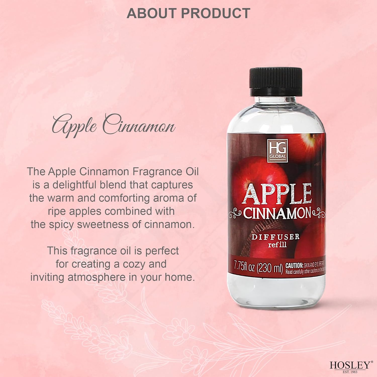 Hosley Premium Apple Cinnamon Reed Diffuser Refills Set of 2