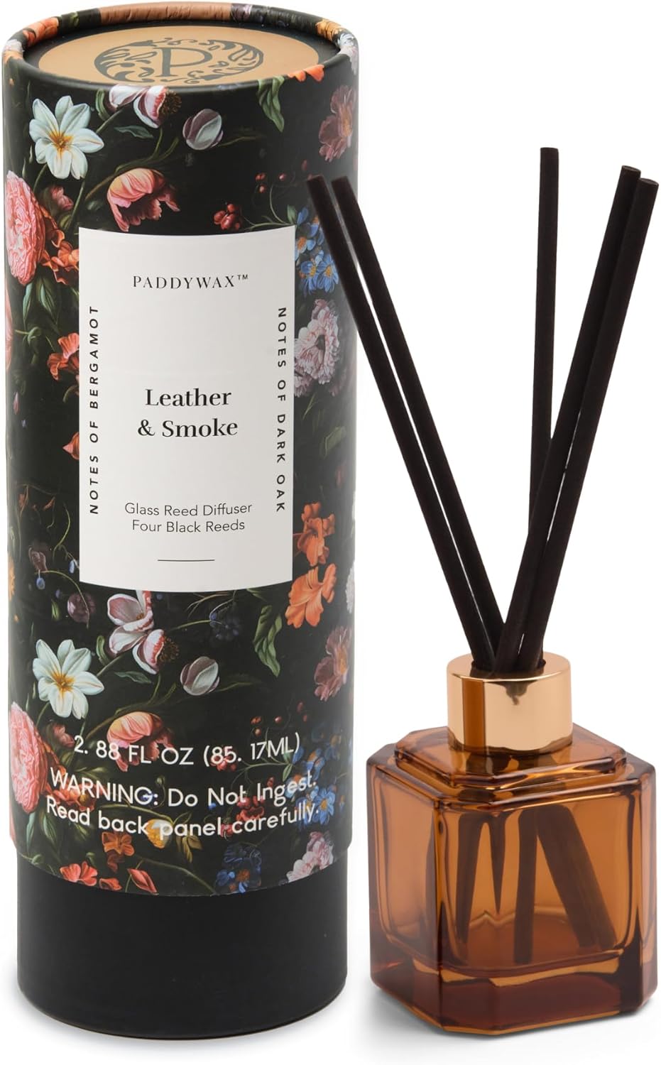 Paddywax Botanica Reed Diffuser in Amber Glass Bottle