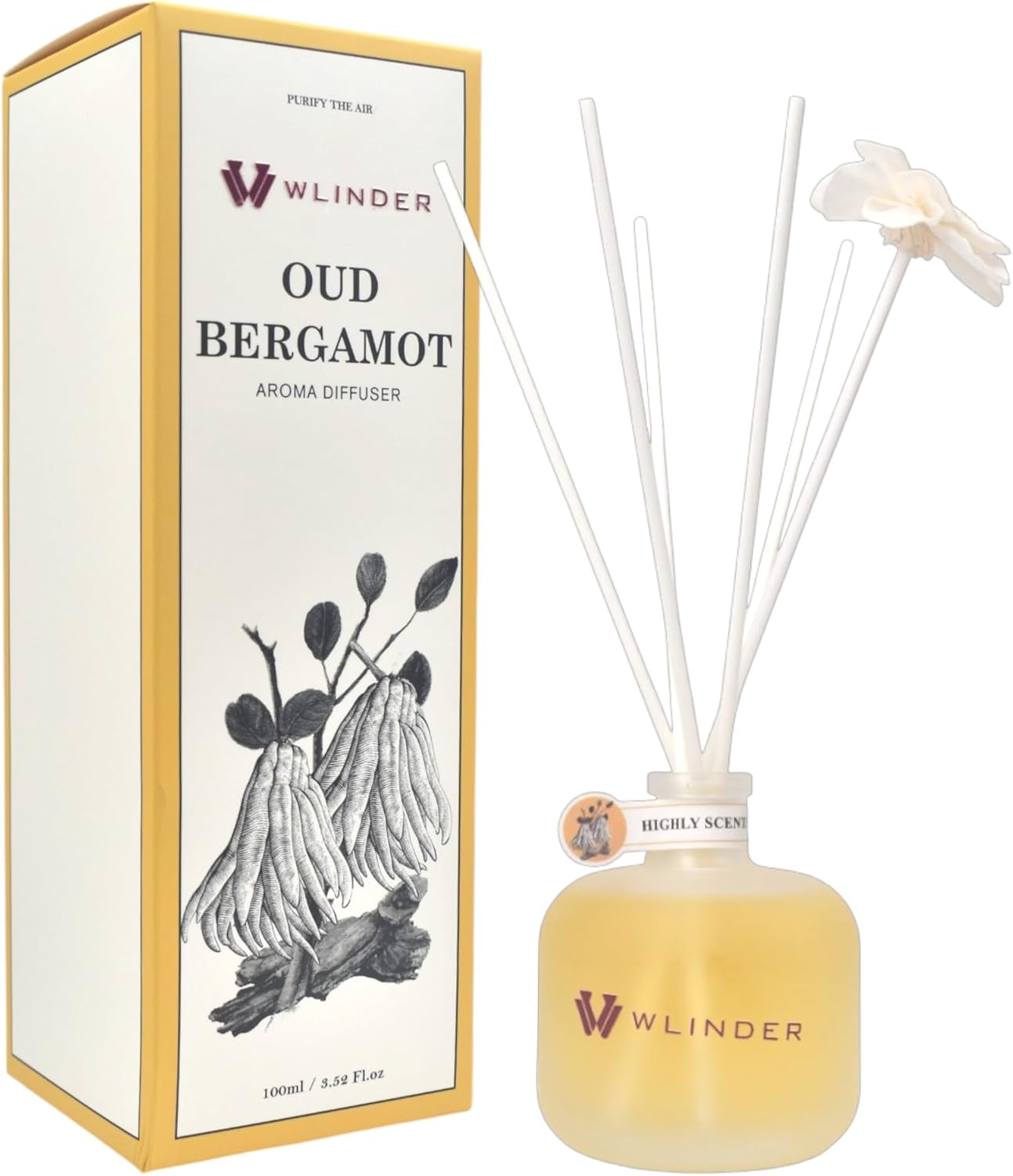 Wlinder Premium Reed Diffuser Set Oud Bergamot
