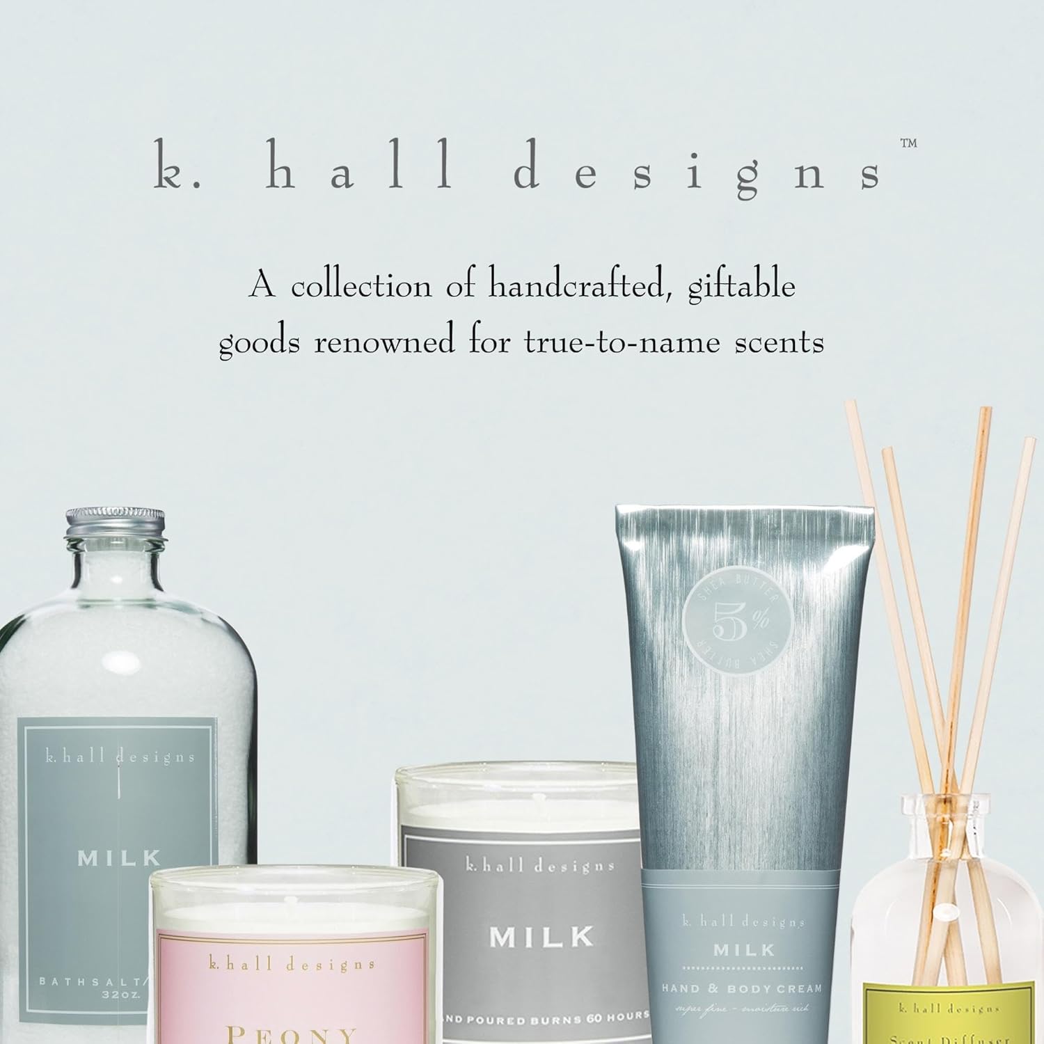 K Hall Designs Washed Cotton Reed Diffuser Set