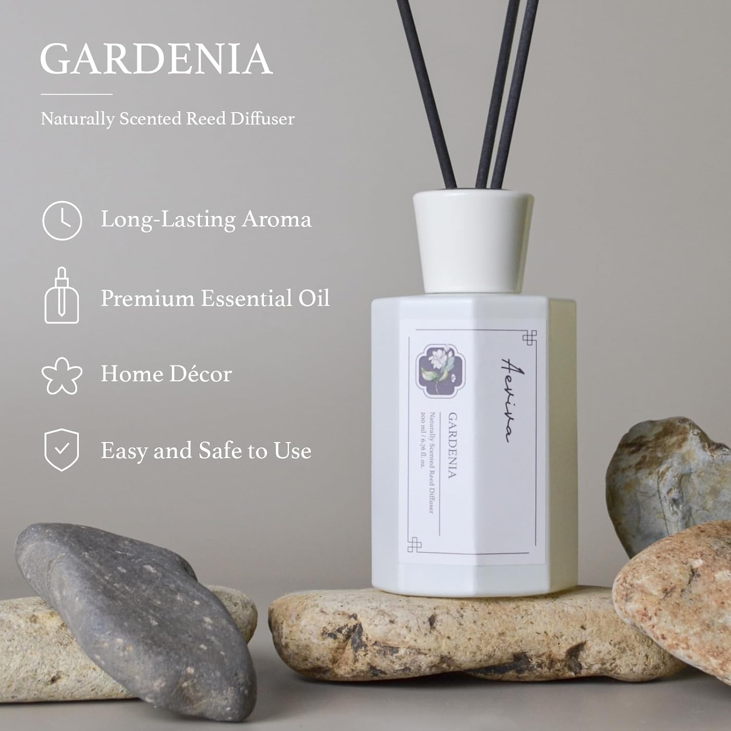 Aeviva Gardenia Reed Diffuser Set - 676 Fl Oz Luxury Aroma