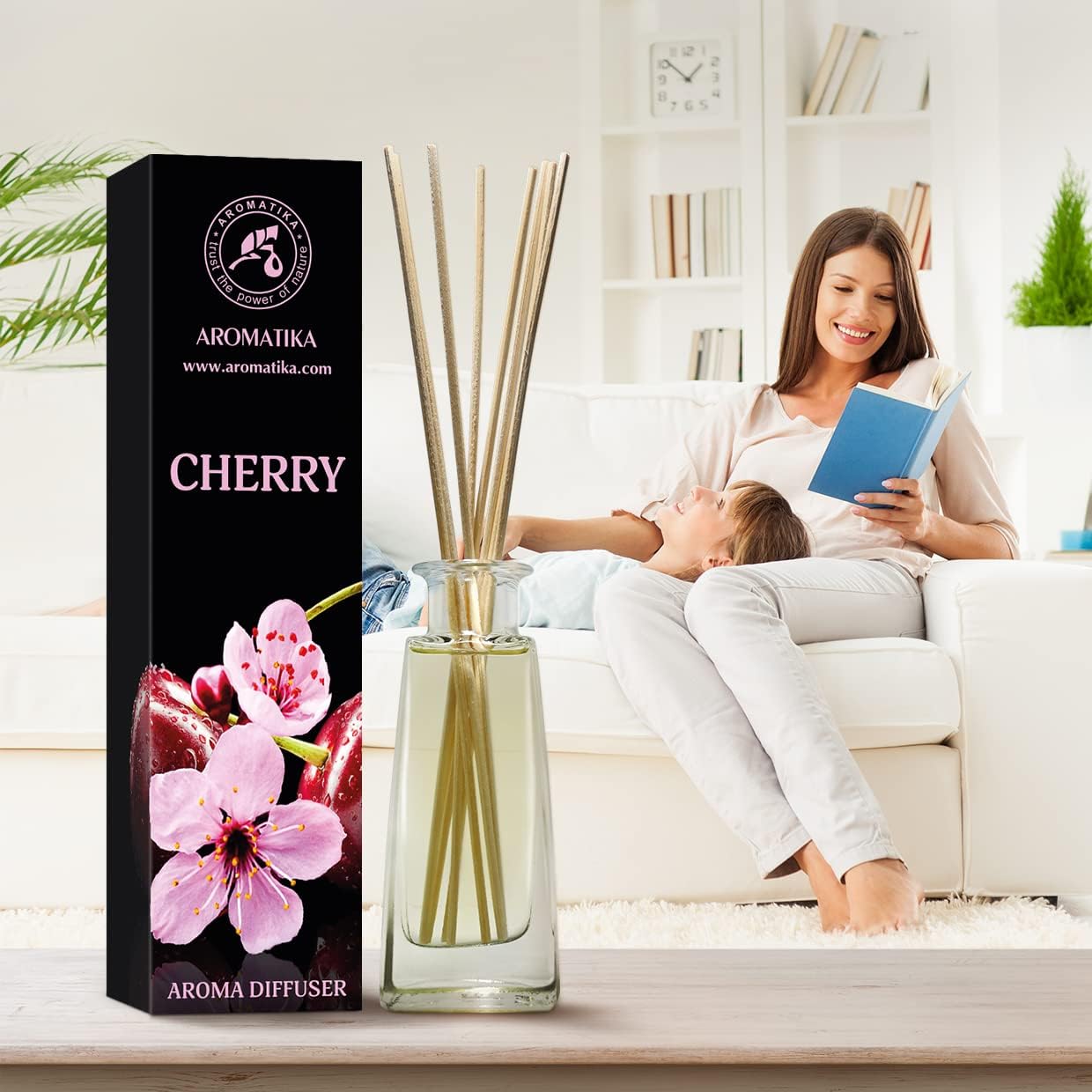 Cherry Aroma Diffuser 34 Fl Oz - Reed Diffuser Set