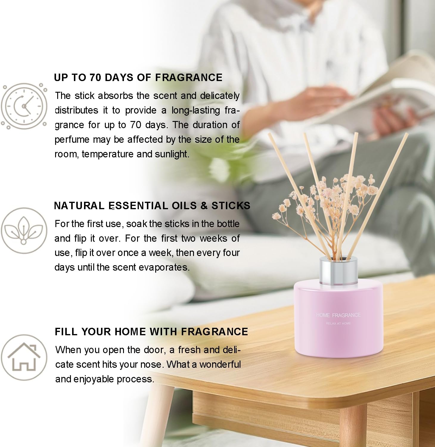 Lodeur Vill Reed Diffuser Set Jasmine Lily 406 Oz