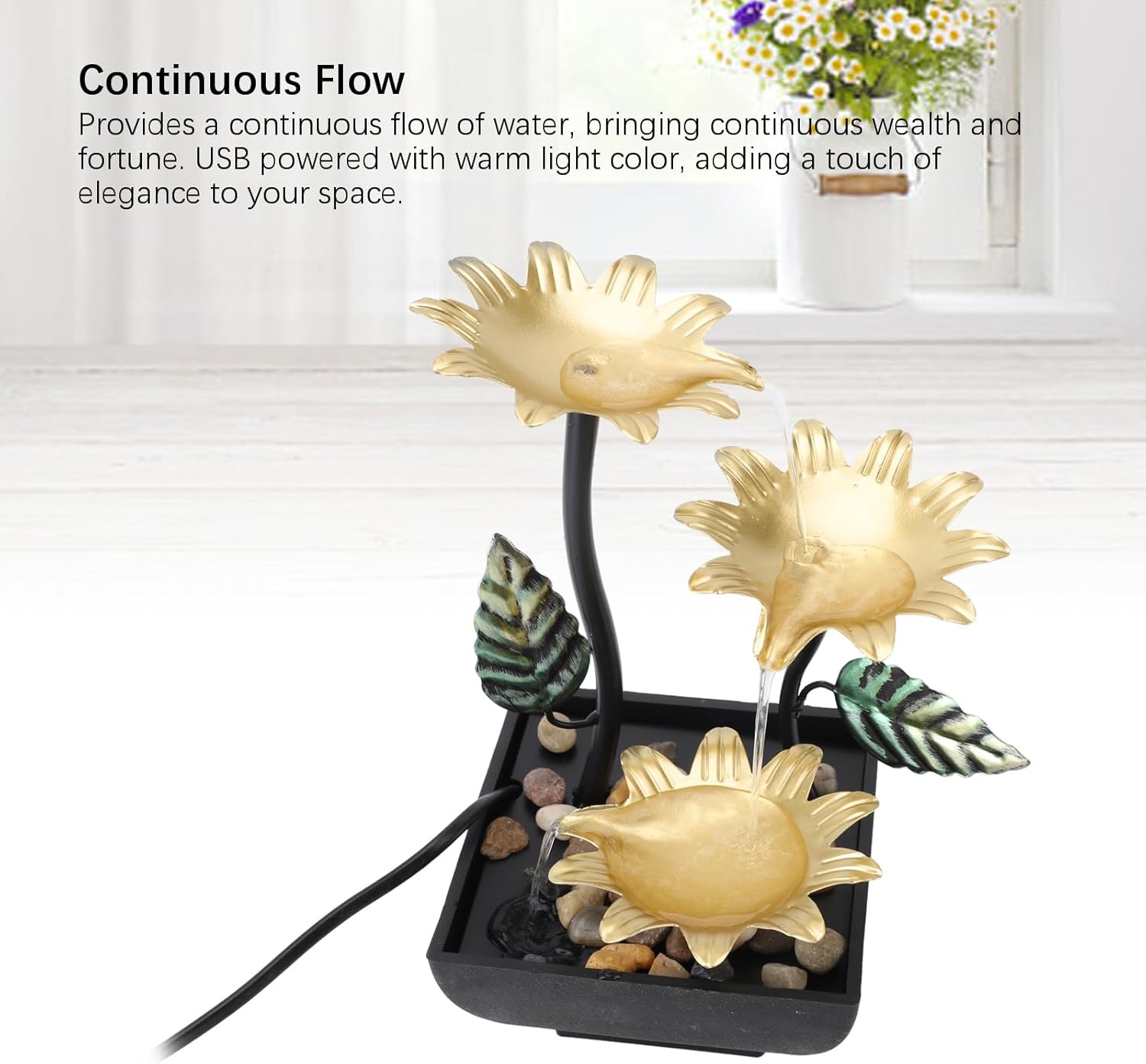 Kuuleyn Mini Adjustable LED Water Fountain For Home Office
