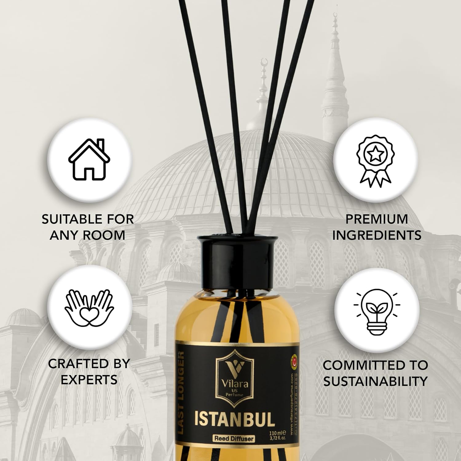 Vilara Reed Diffuser Set Pack of 3 - Mango Oud Istanbul