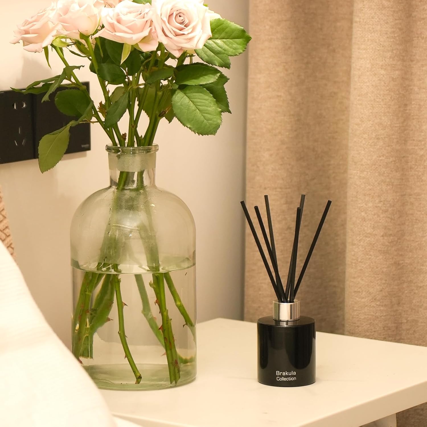 Brakula Reed Diffuser Set - Fresh Apricot Flower Scent 4oz