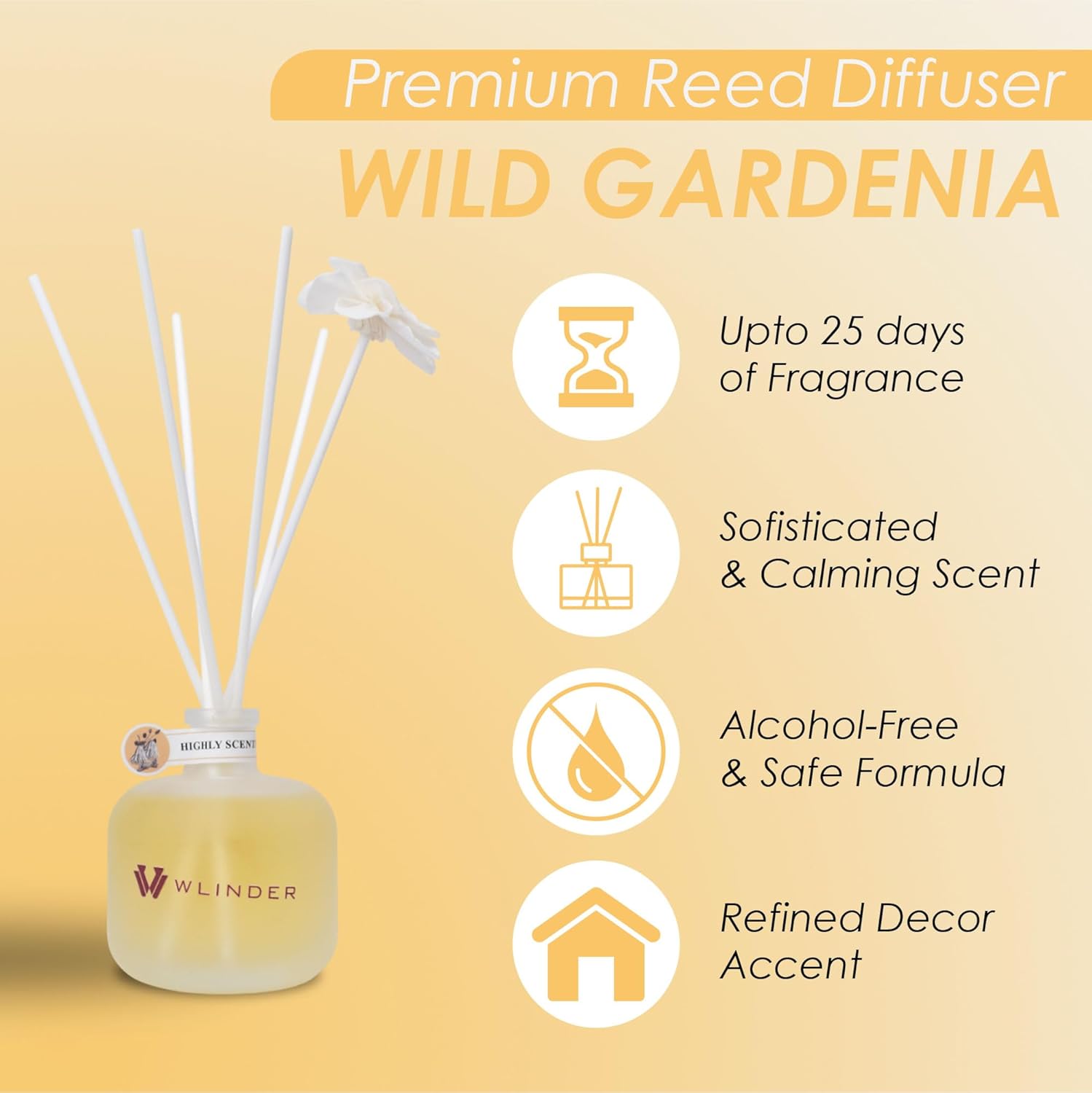 Wlinder Premium Reed Diffuser Set Oud Bergamot