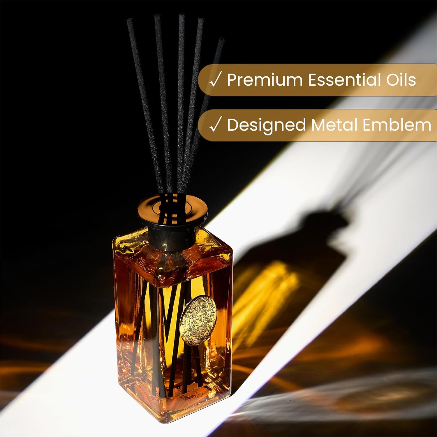 MSENSE 1014 Oz Large Reed Diffuser Set Hotel Collection Non-Toxic Essential Oil Diffuser