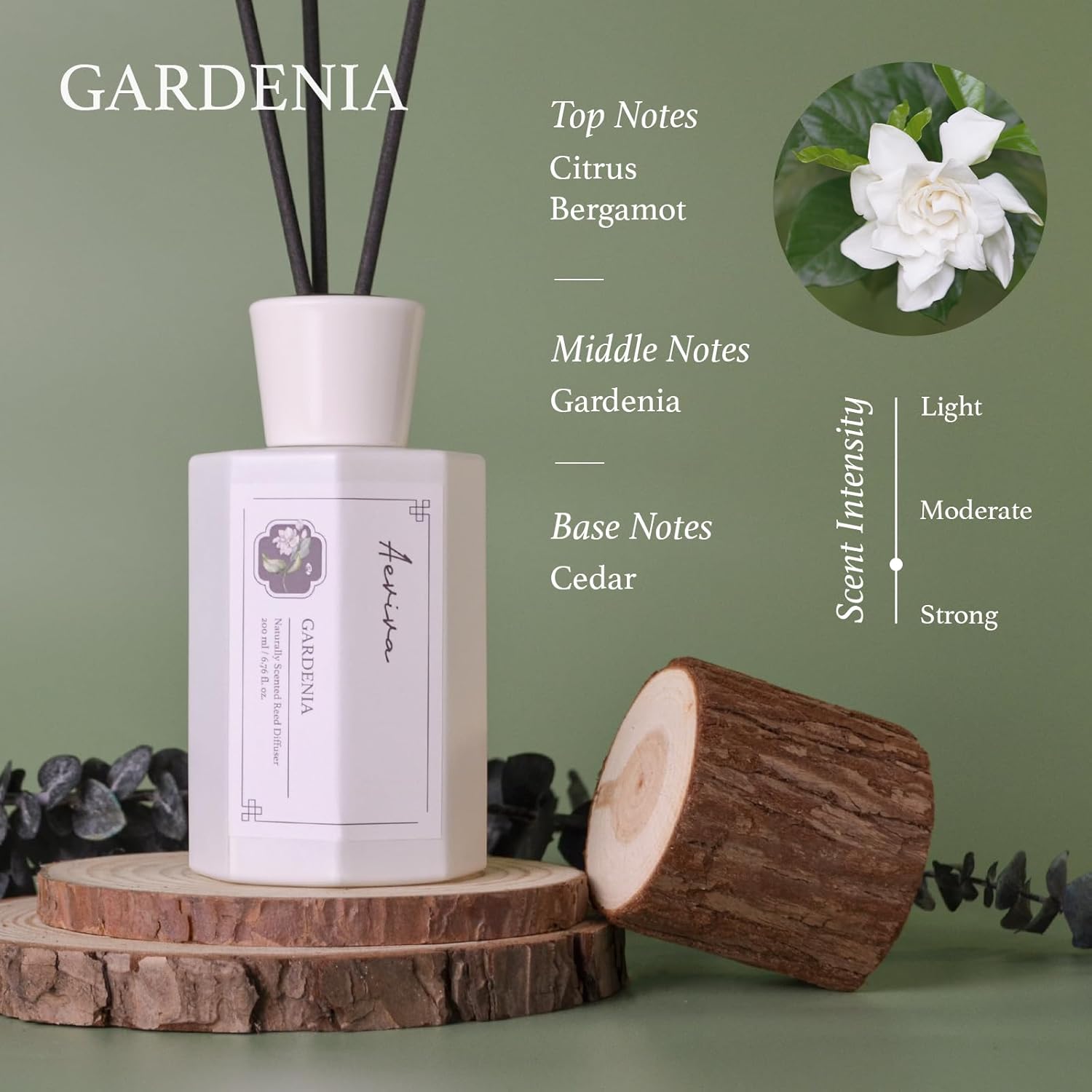 Aeviva Gardenia Reed Diffuser Set - 676 Fl Oz Luxury Aroma