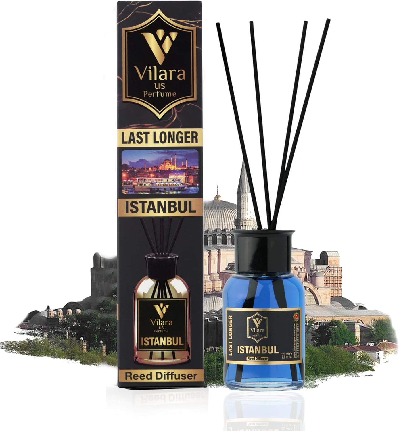 Luxury Reed Diffuser Set with Sticks - Woody Aromatics for Home