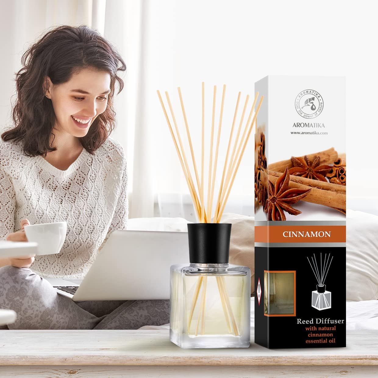 Cinnamon Reed Diffuser 68 Fl Oz - Natural Room Fragrance