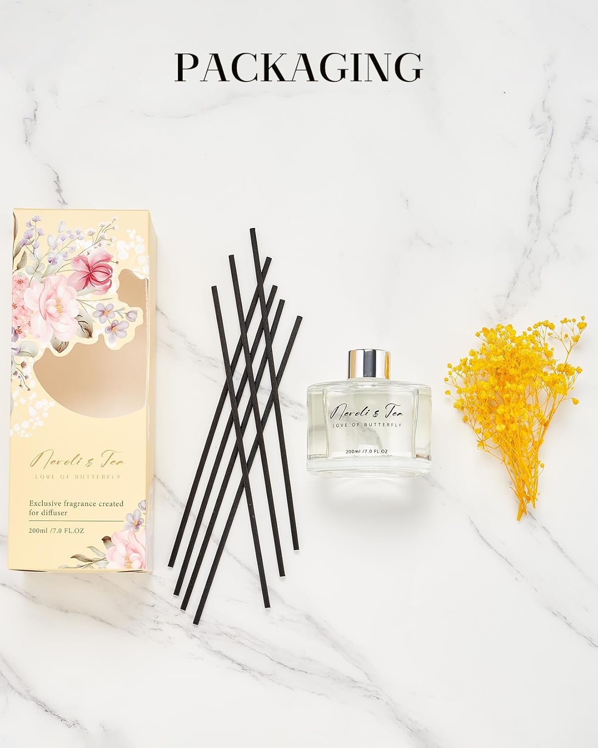 MSENSE Reed Diffuser Set with 7 Sticks