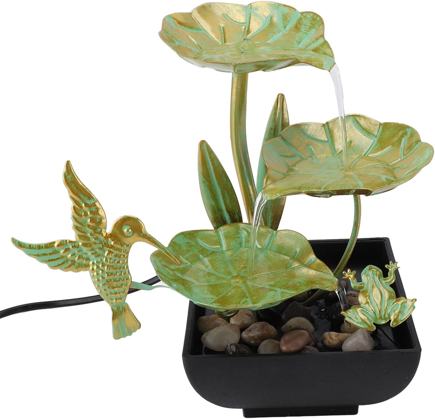 Zen Water Fountain Desk Fountain with USB Decor and LED Lighting