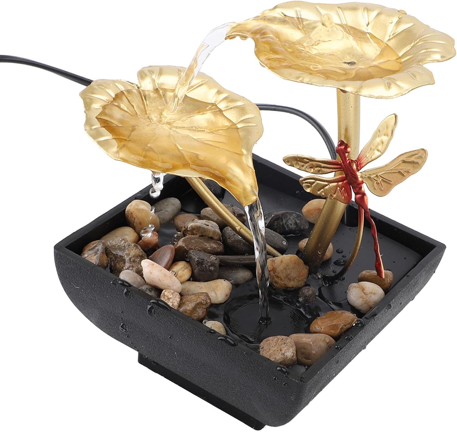 Leaf Dragonfly USB Tabletop Fountain with LED Light