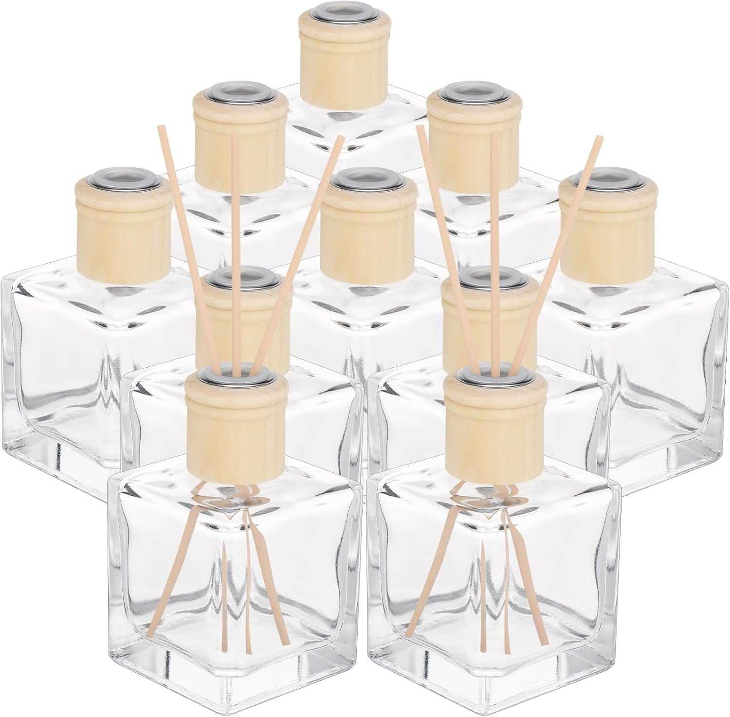Mifoci 10 Piece Glass Diffuser Set with Sticks and Caps