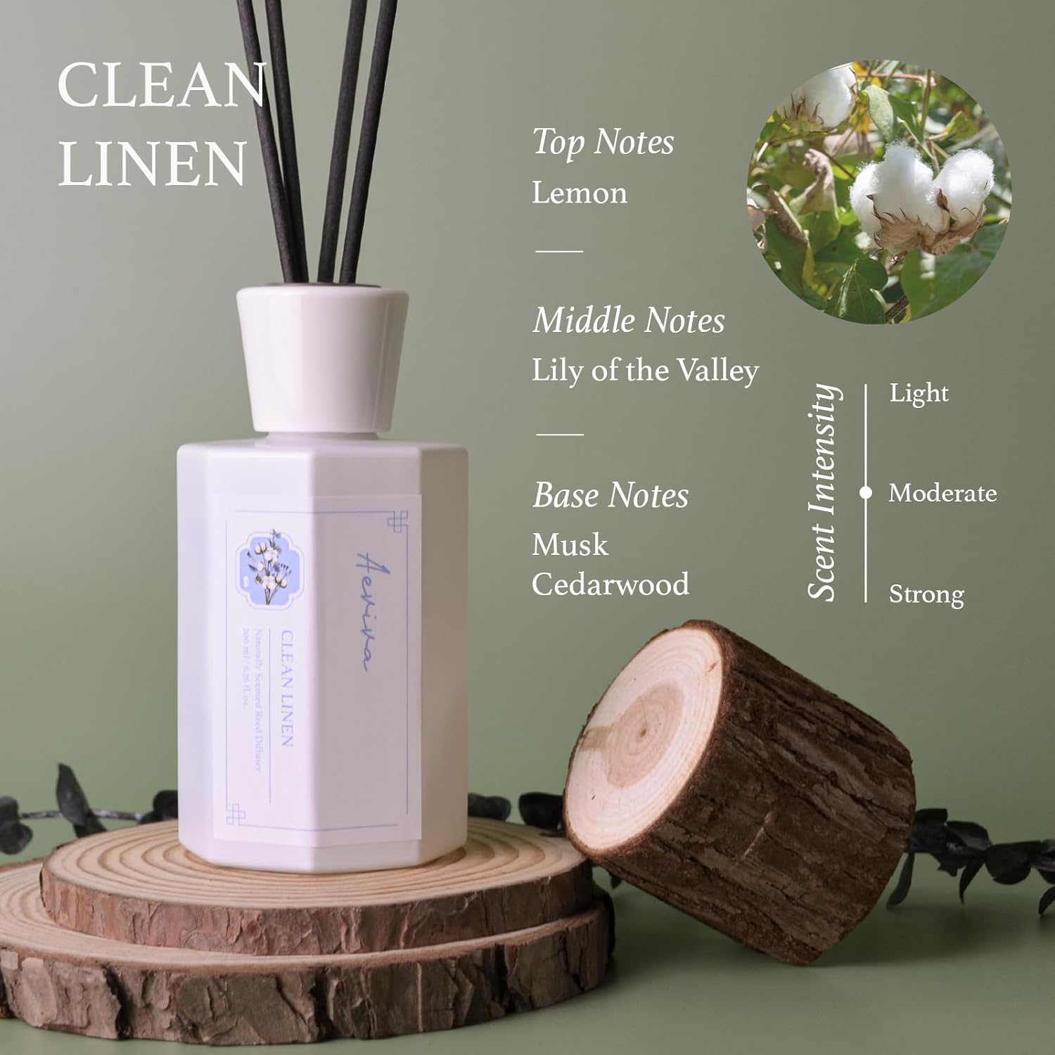 Aeviva Reed Diffuser Set 67 oz Clean Linen Scent