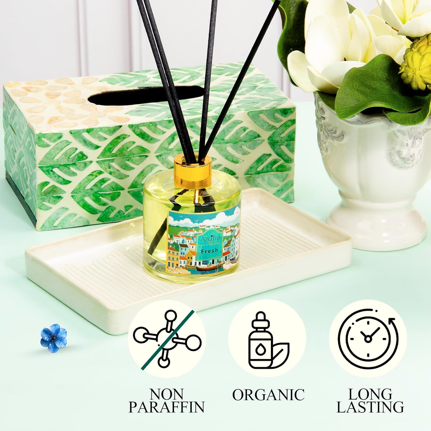 Azulfra Reed Diffuser Set 67oz Fresh Scent for Home